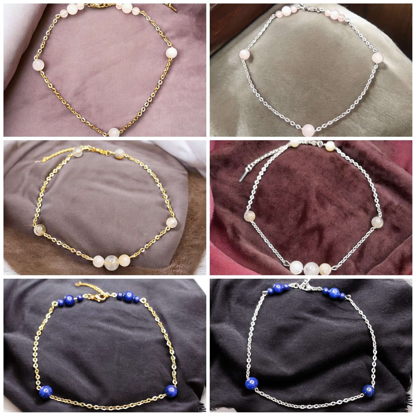 Daïa - Bracelet de cheville - Pierres (Plusieurs créations uniques) - L'Atelier de Tabatha