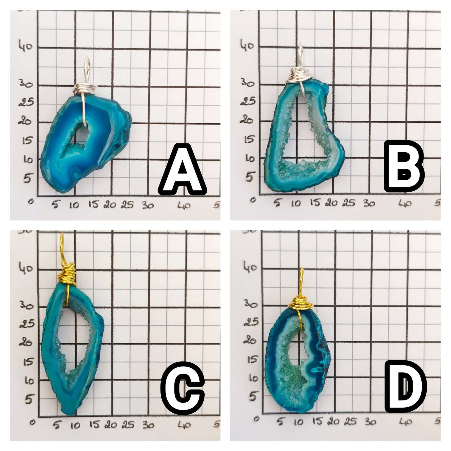 Fjörd – Pendentifs en Agate (Plusieurs couleurs) - L'Atelier de Tabatha