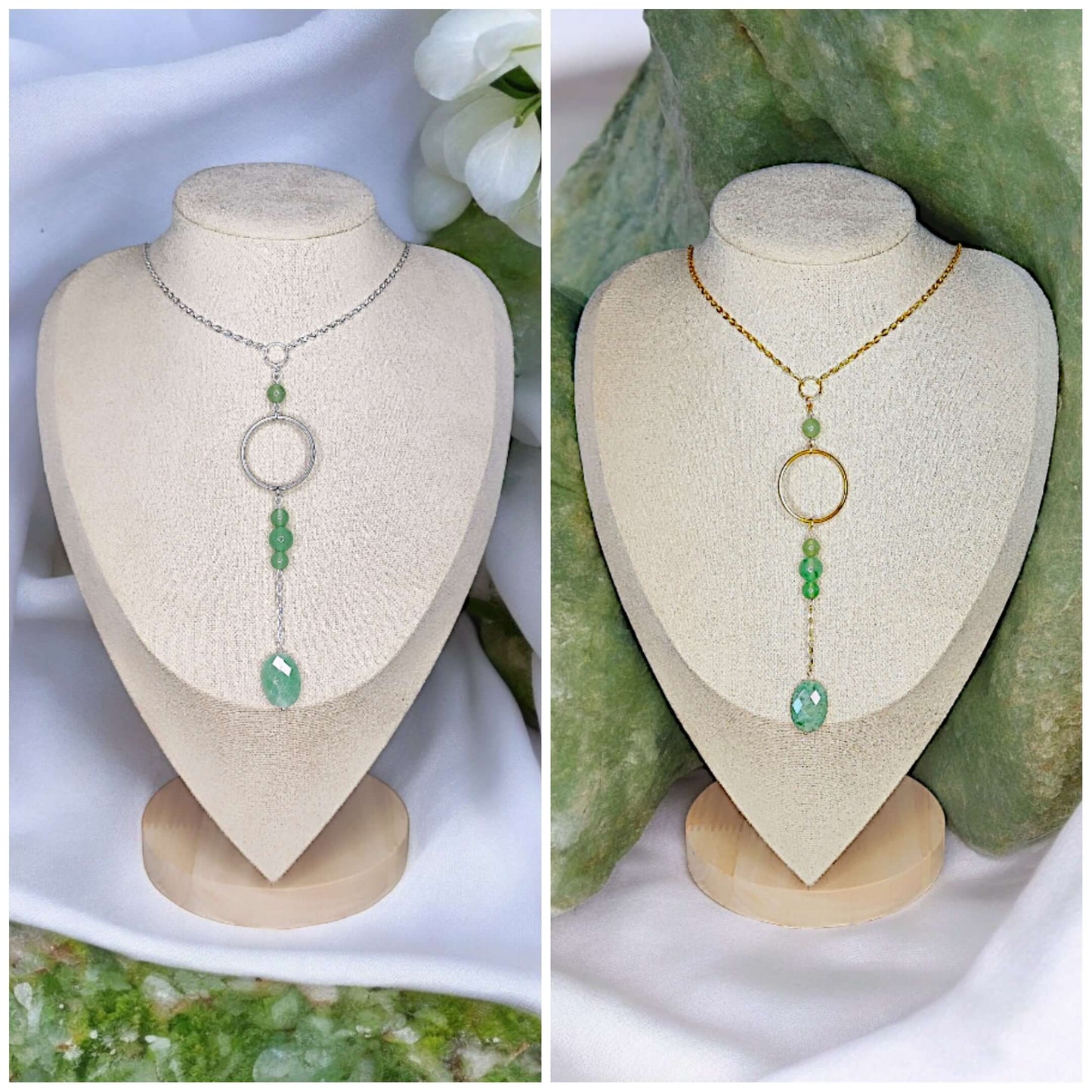 Maât - Collier - Aventurine verte (2 couleurs) - L'Atelier de Tabatha