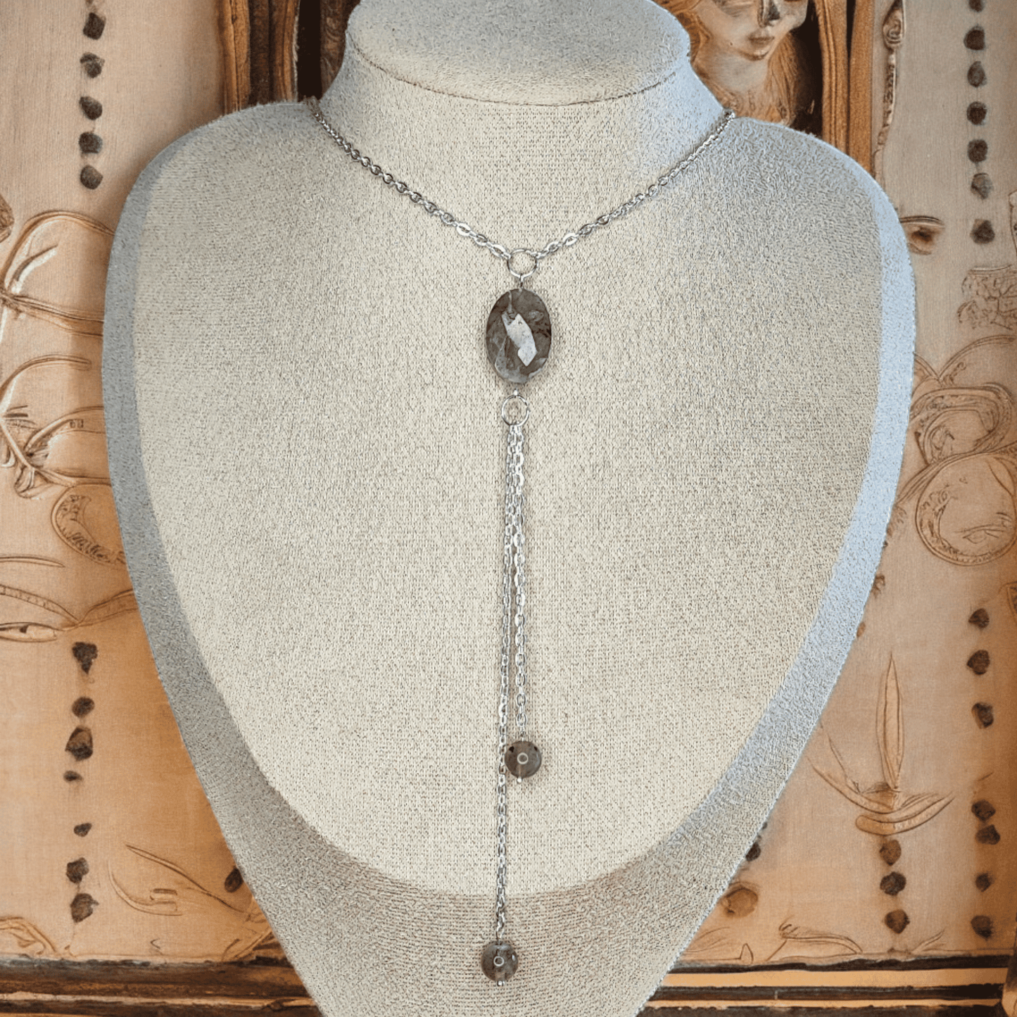 Bastet - Collier - Labradorite - Doré ou argenté - Créations uniques - L'Atelier de Tabatha