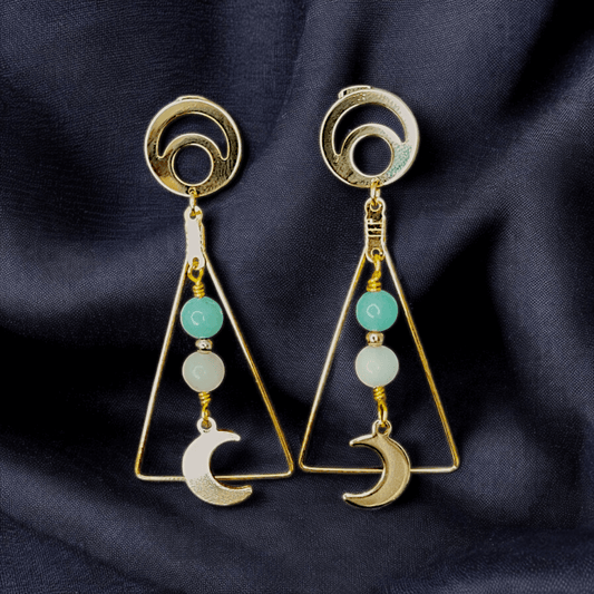 Nyssa - Boucles d'oreilles - Amazonite - Création unique - L'Atelier de Tabatha