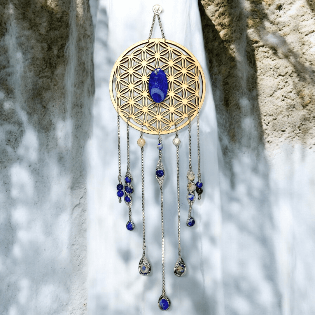 Astra - Suspension fleur de vie et Sodalite - L'Atelier de Tabatha