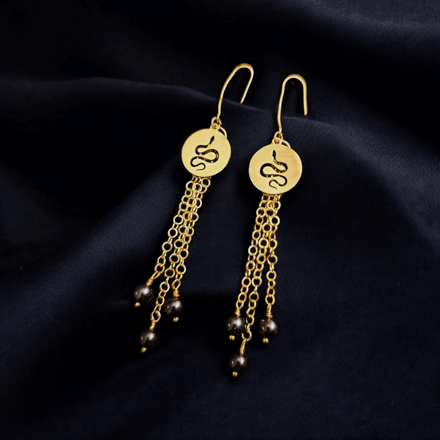 Sauron - Boucles serpent et grenat (uniques) - L'Atelier de Tabatha