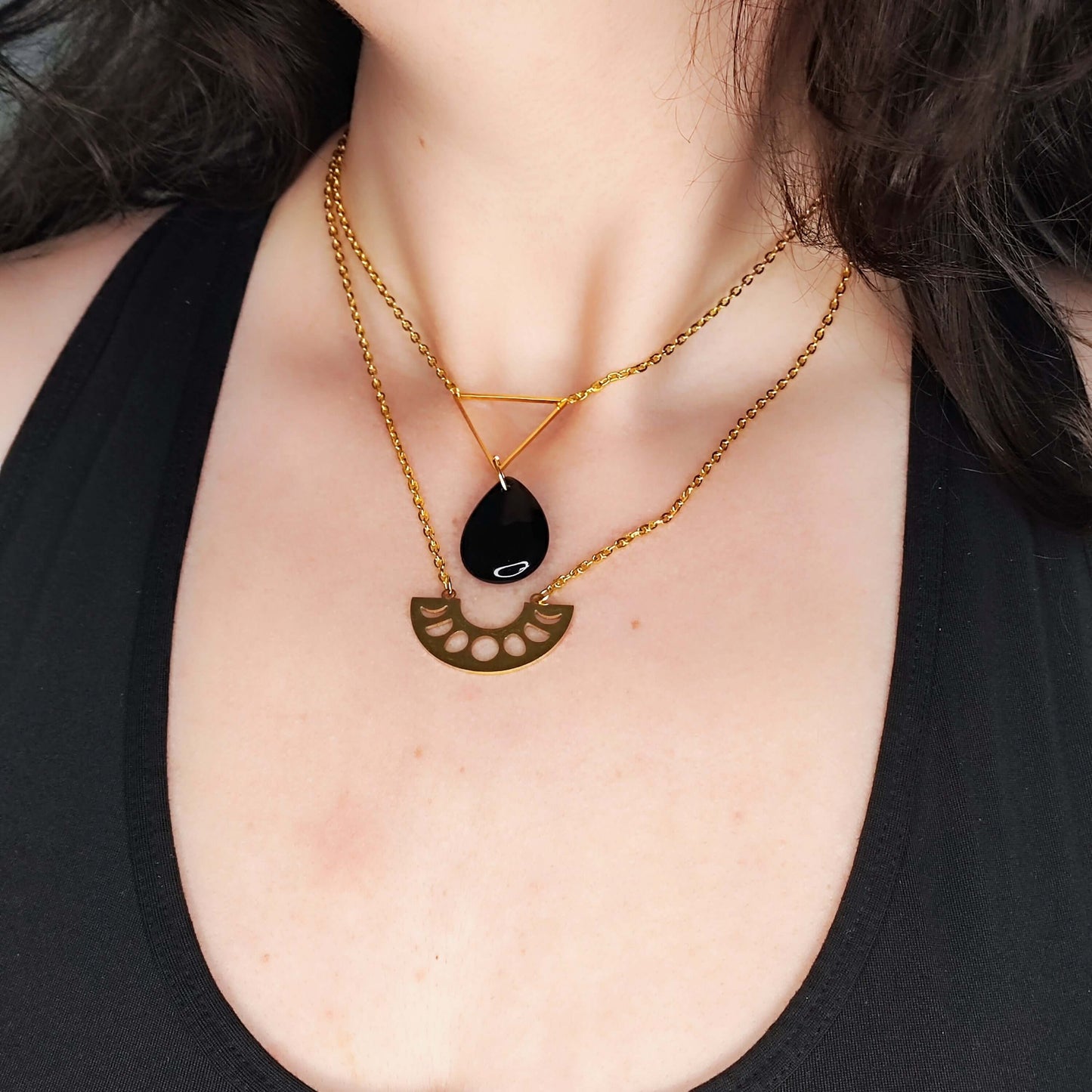 Tezca - Collier - Obsidienne - Création unique - L'Atelier de Tabatha
