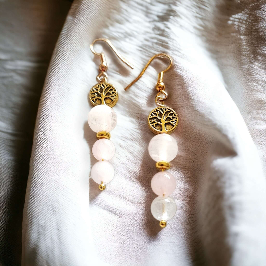 Eden - Boucles d'oreilles - Acier et pierre (Plusieurs créations uniques) - L'Atelier de Tabatha