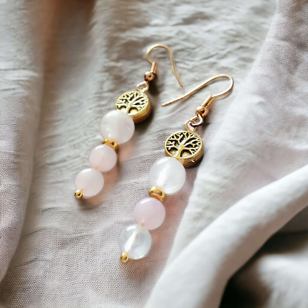 Eden - Boucles d'oreilles - Acier et pierre (Plusieurs créations uniques) - L'Atelier de Tabatha