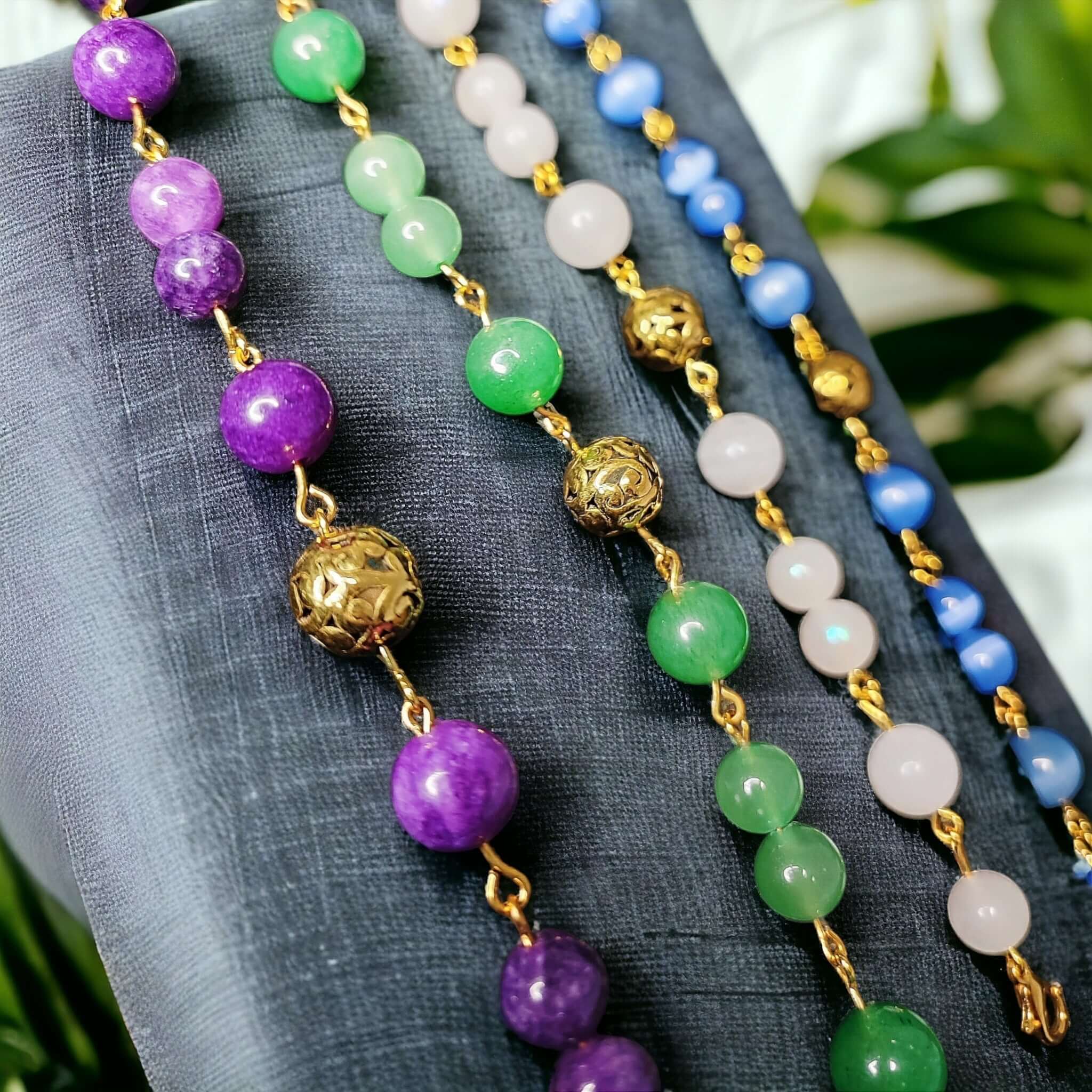 Asha - Bracelet - Acier et pierre (Plusieurs créations uniques) - L'Atelier de Tabatha