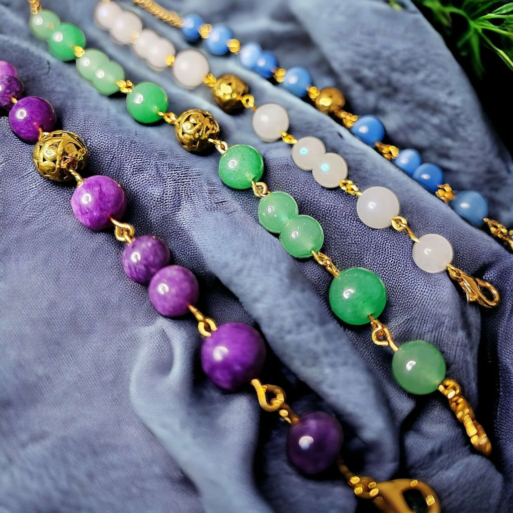 Asha - Bracelet - Acier et pierre (Plusieurs créations uniques) - L'Atelier de Tabatha