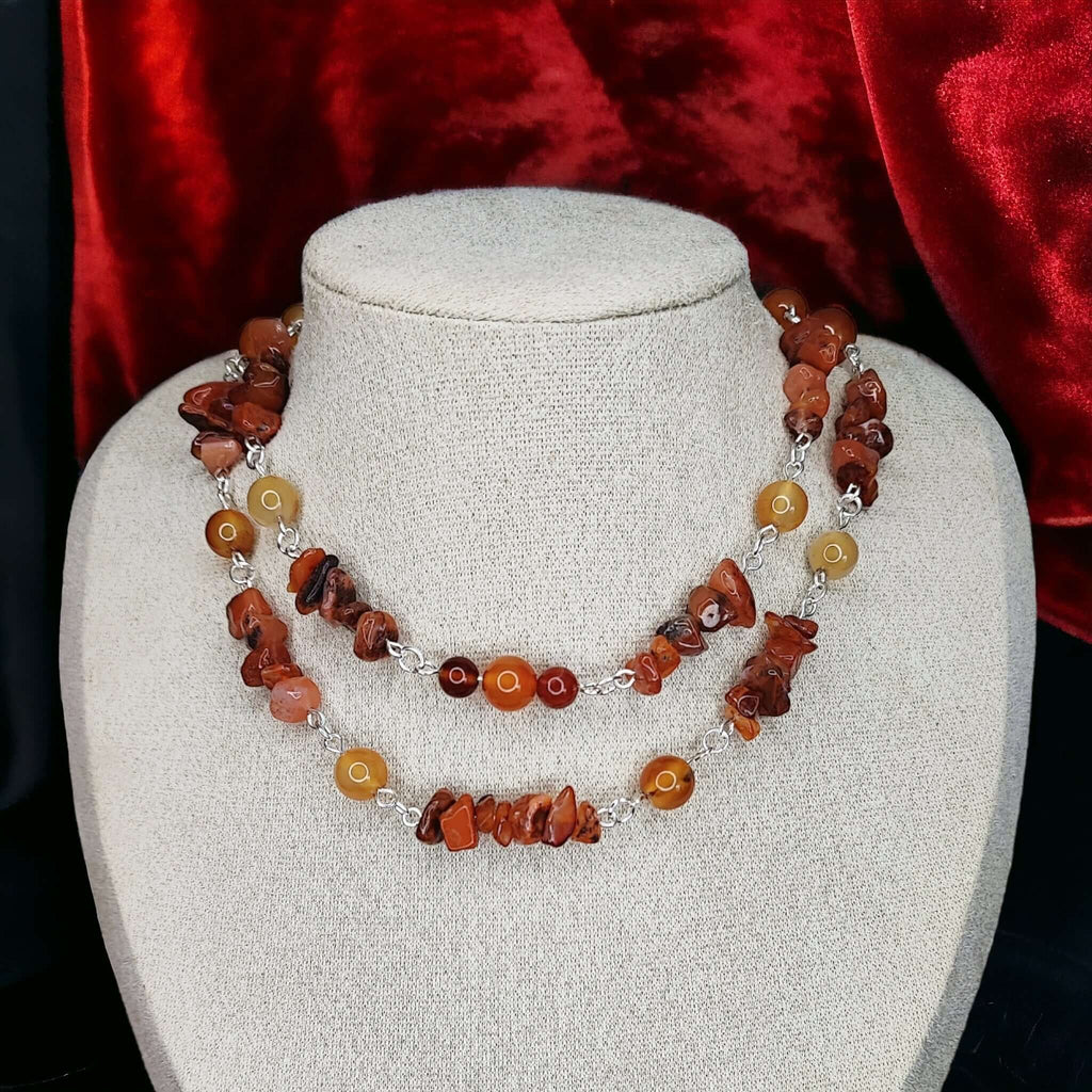 Aphrodite - Collier double en pierres et acier inoxydable (Plusieurs créations uniques) - L'Atelier de Tabatha