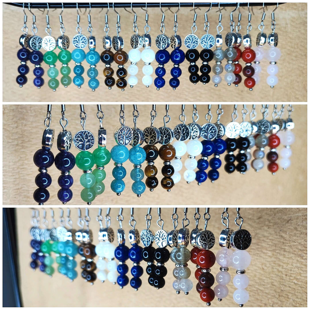 Eden - Boucles d'oreilles - Acier et pierre (Plusieurs créations uniques) - L'Atelier de Tabatha