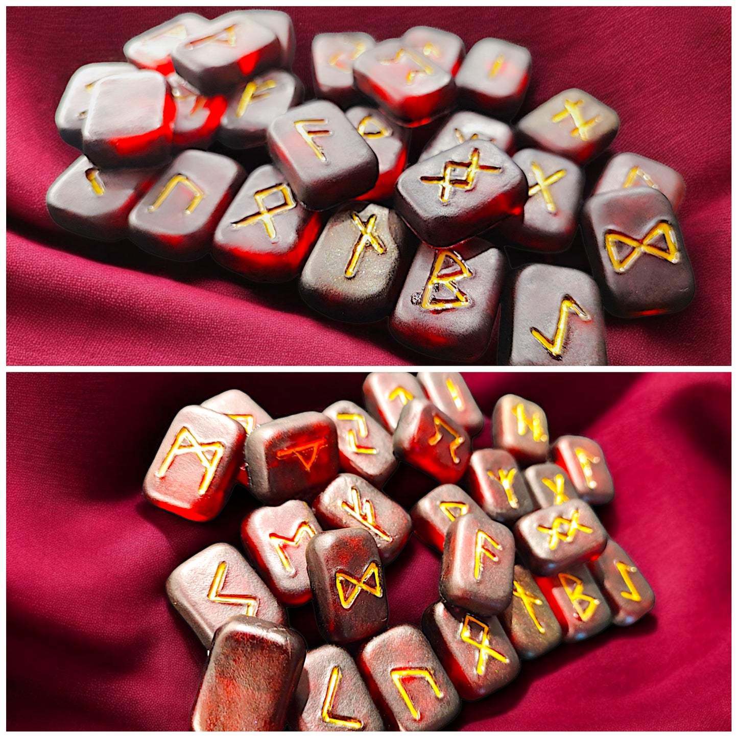 Wod - Jeu de runes en résine (fait main) - Plusieurs coloris  Jeu