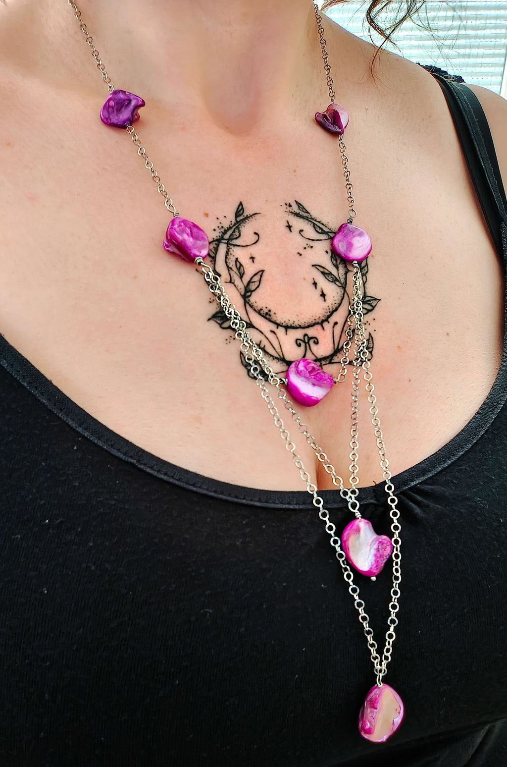 Amarisa - Parure en nacre teintée (unique) - L'Atelier de Tabatha