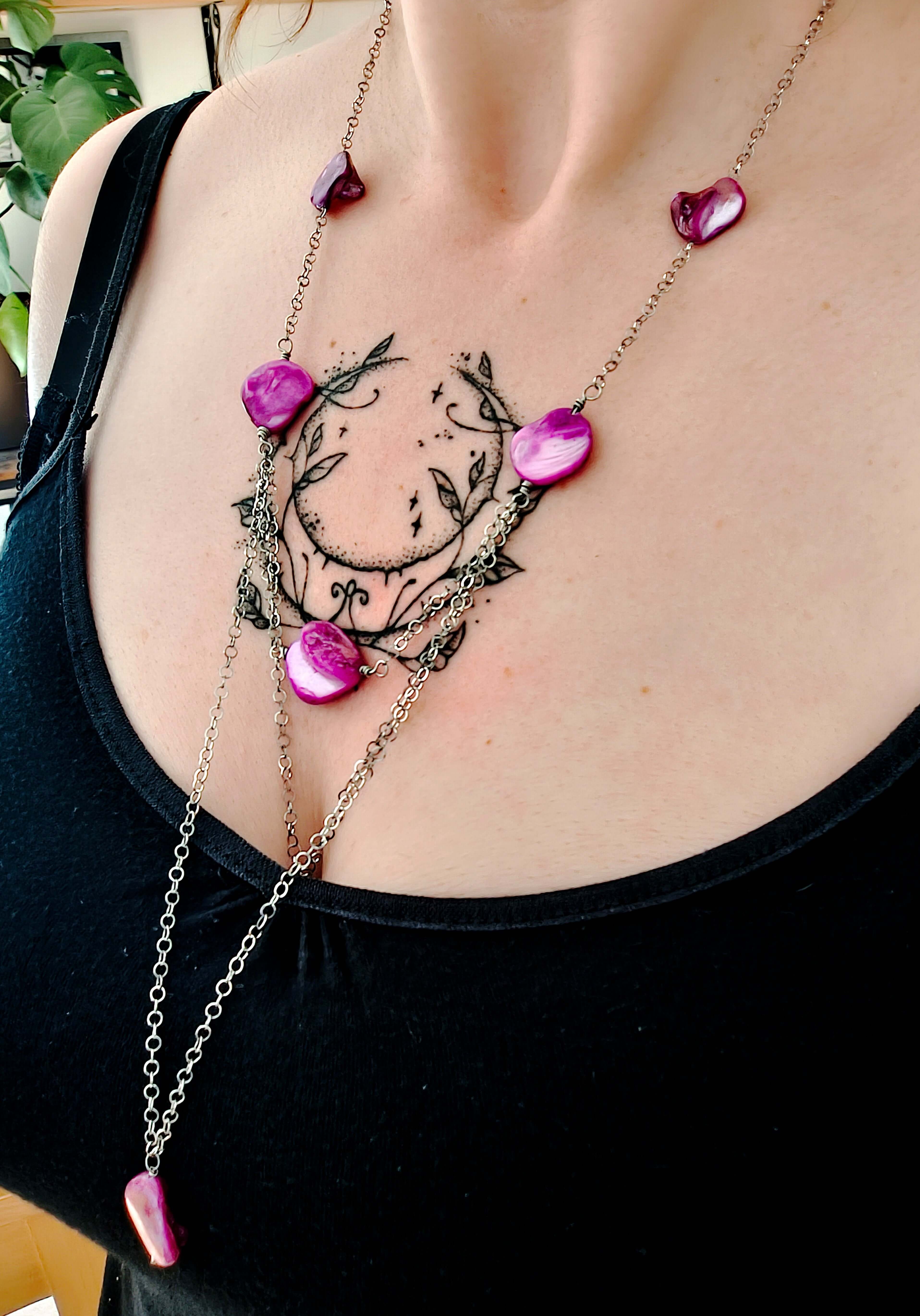 Amarisa - Parure en nacre teintée (unique) - L'Atelier de Tabatha