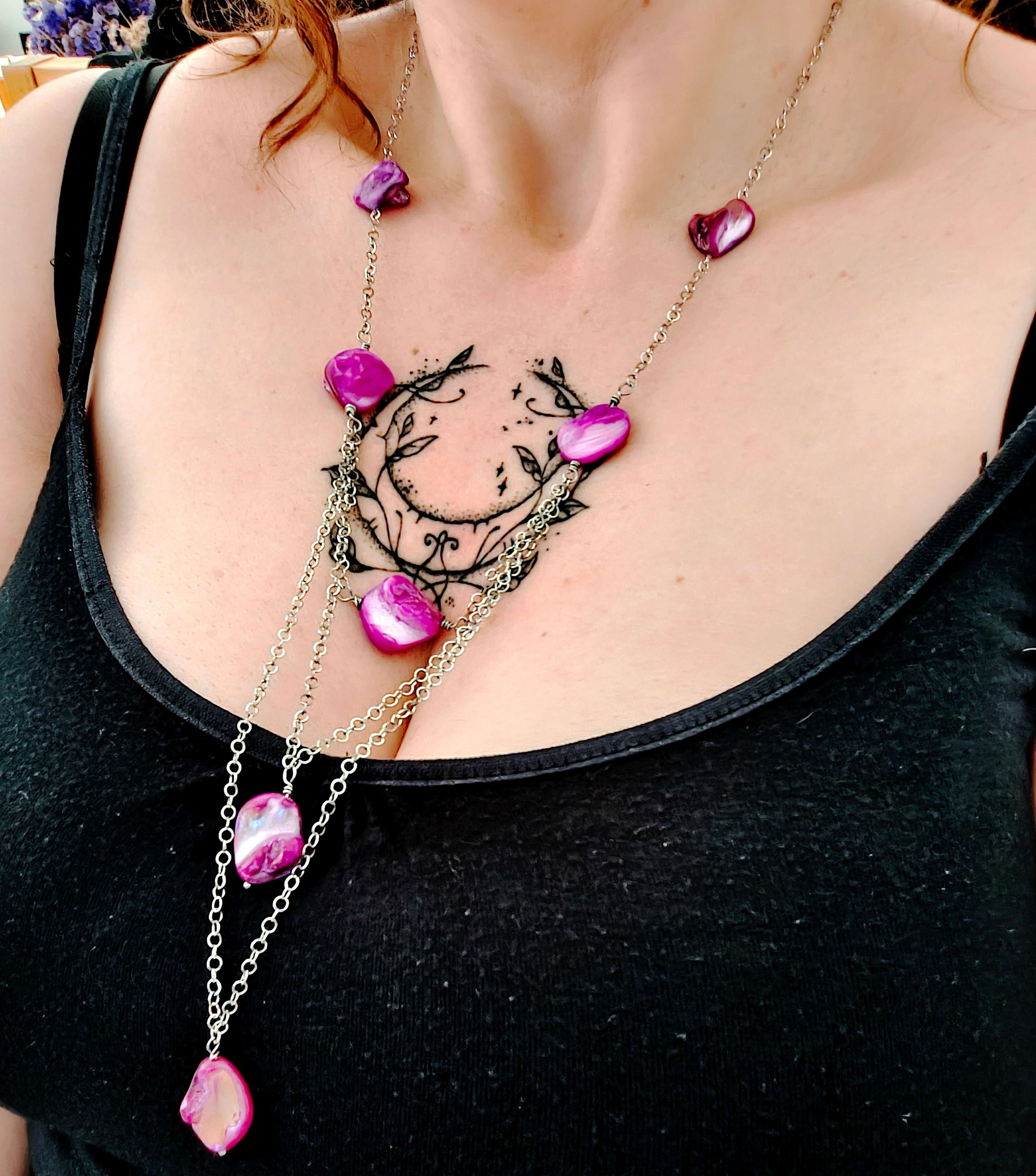 Amarisa - Parure en nacre teintée (unique) - L'Atelier de Tabatha