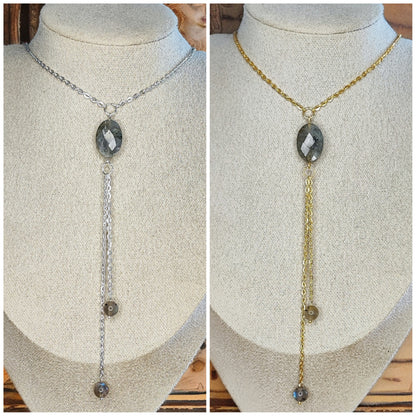 Bastet - Collier - Labradorite - Doré ou argenté - Créations uniques  Collier