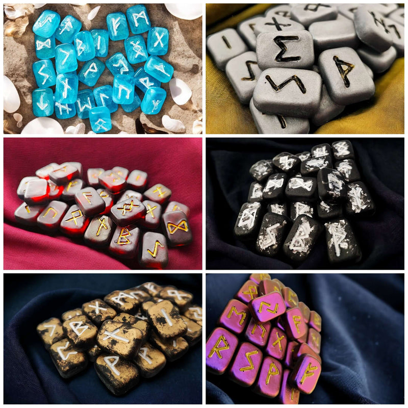 Wod - Jeu de runes en résine (fait main) - Plusieurs coloris - L'Atelier de Tabatha