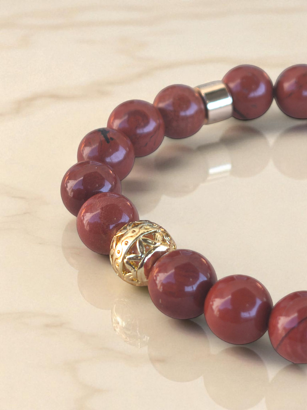 ALKYMIA | IGNIS – Bracelet en Jaspe rouge