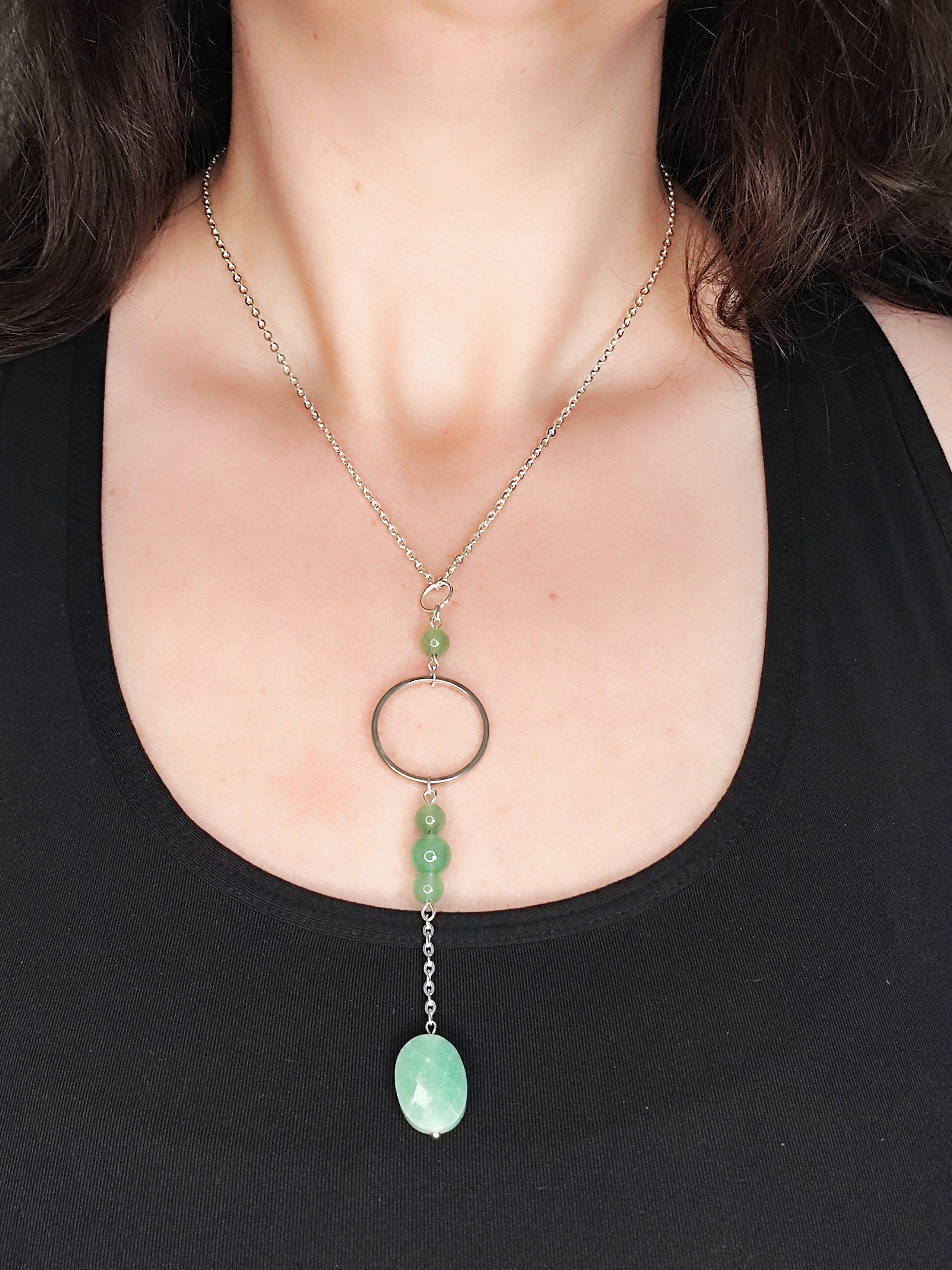 Maât - Collier - Aventurine verte - Doré ou argenté - Créations uniques  Collier