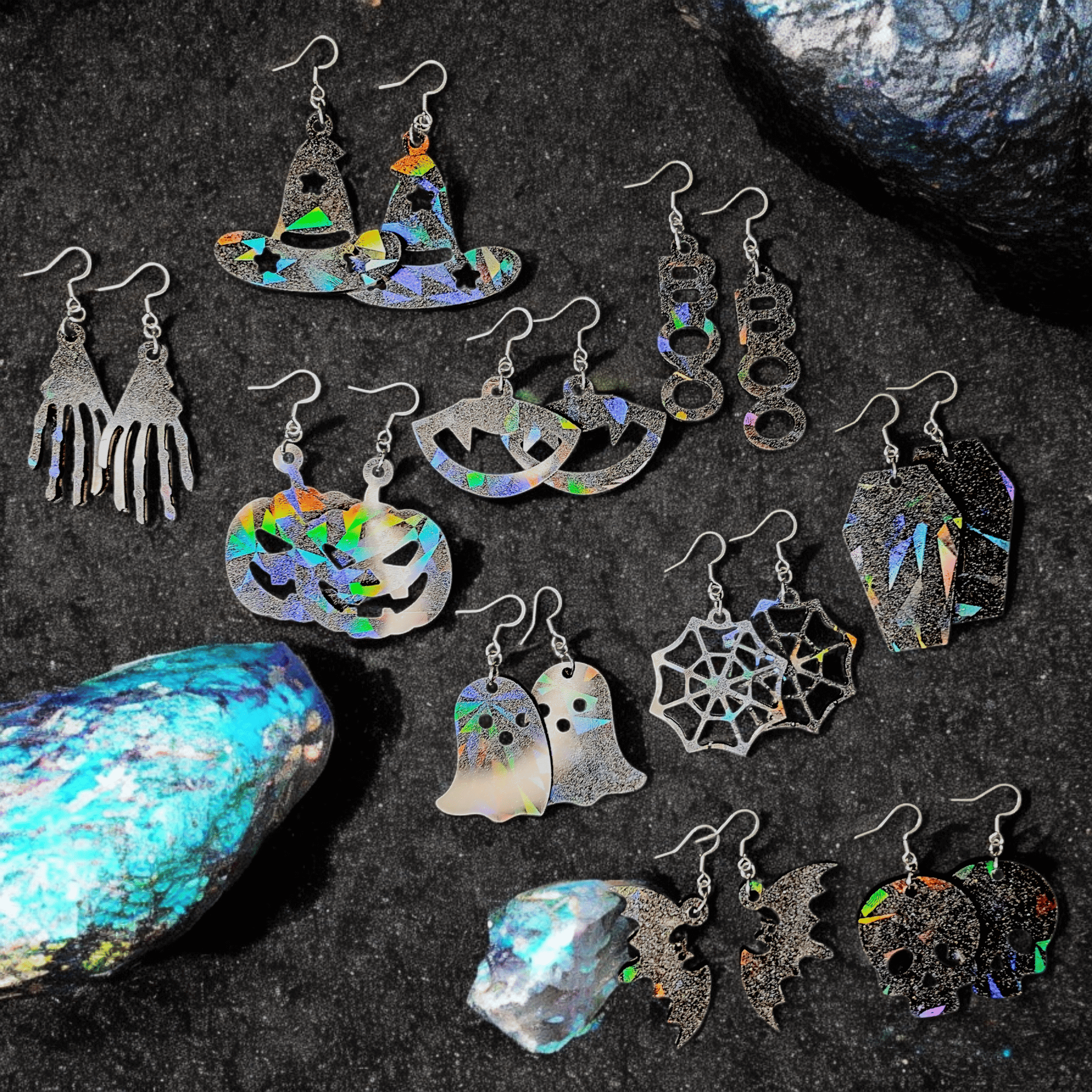 Maija - Boucles d'oreilles - Holographiques (Plusieurs modèles) - L'Atelier de Tabatha