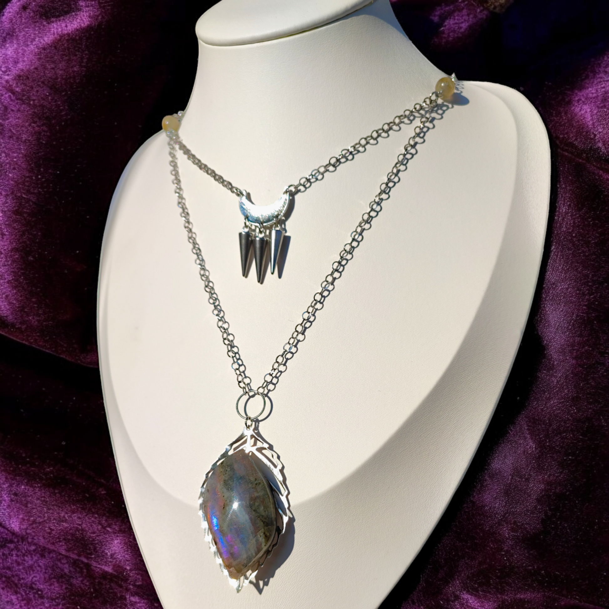 Ailiana - Collier - Labradorite violette - Création unique  Collier