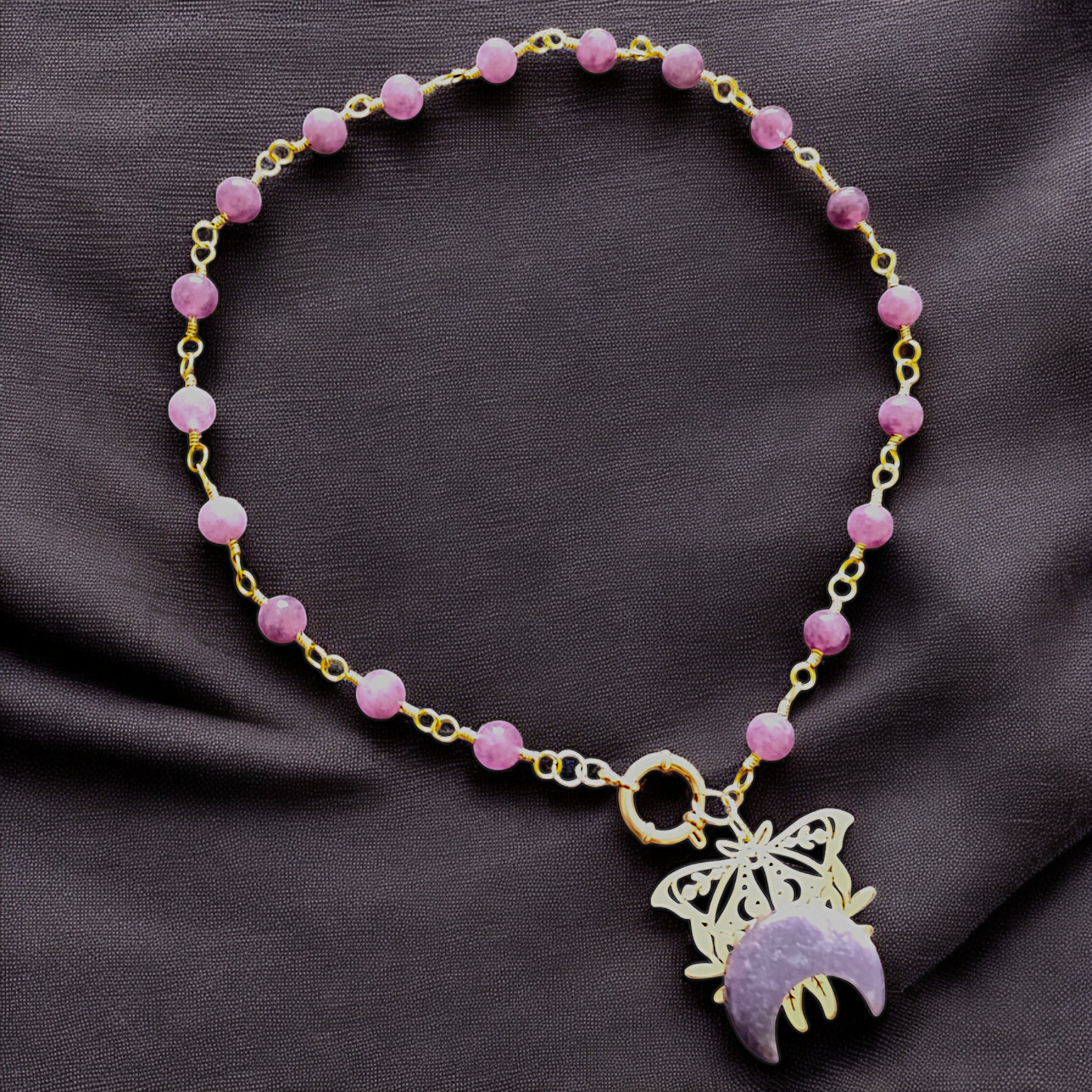 Thalna - Collier - Lépidolite - Création unique  Collier