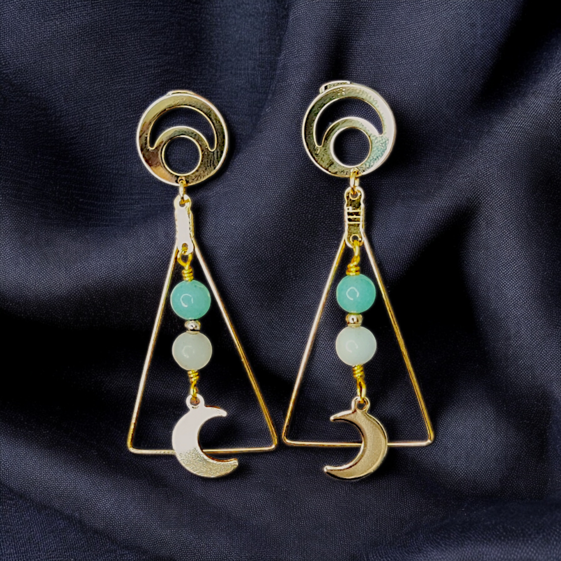 Nyssa - Boucles d'oreilles - Amazonite - Création unique  Boucles d'oreilles