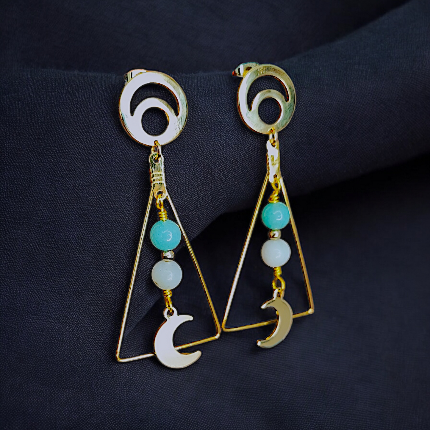 Nyssa - Boucles d'oreilles - Amazonite - Création unique  Boucles d'oreilles