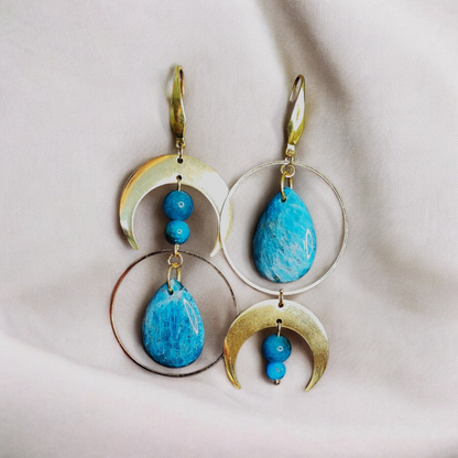 Azura - Boucles d'oreilles - Apatite - 2 couleurs  Boucles d'oreilles