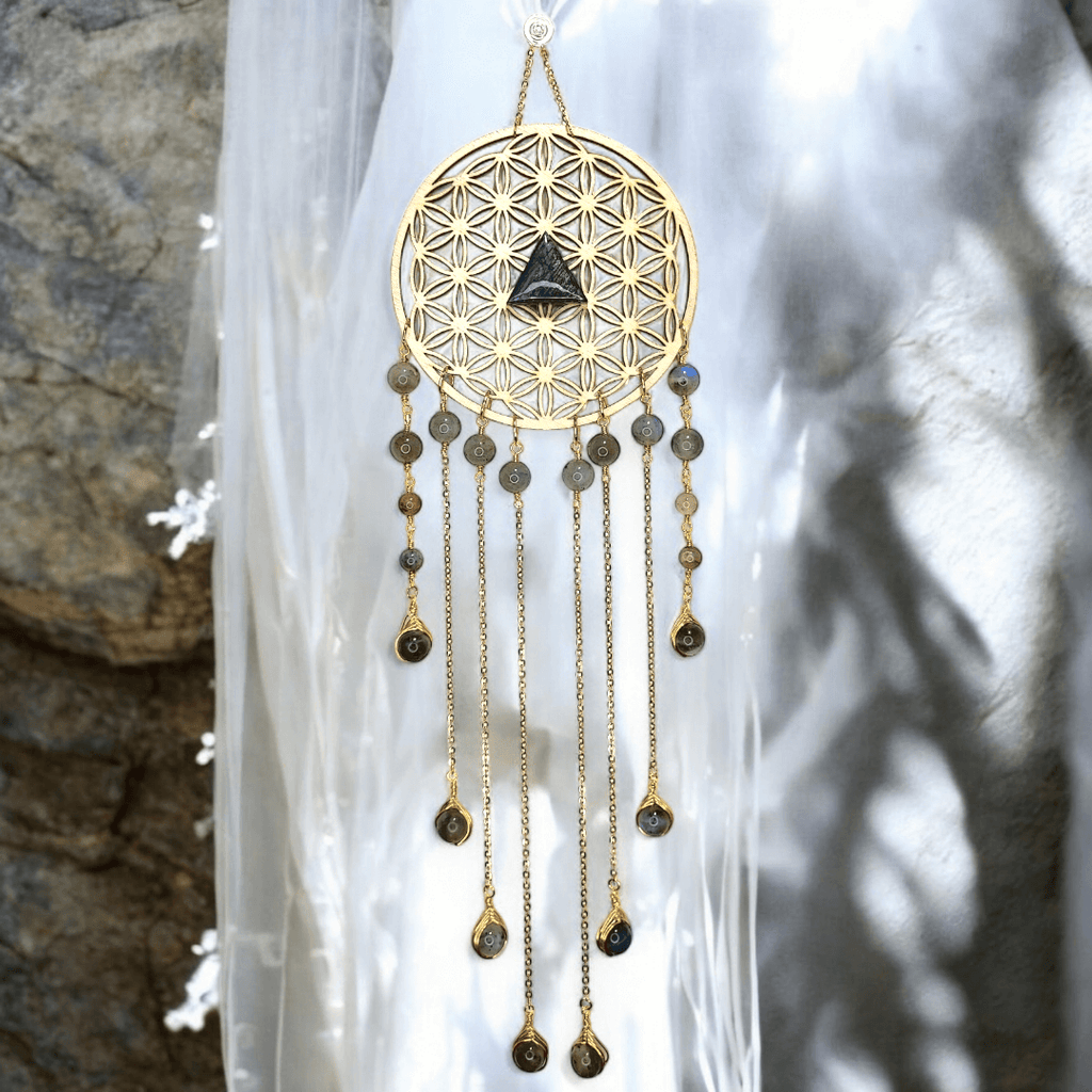 Solaris - Suspension fleur de vie et Labradorite - L'Atelier de Tabatha