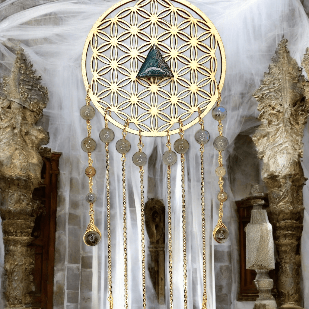 Solaris - Suspension fleur de vie et Labradorite - L'Atelier de Tabatha