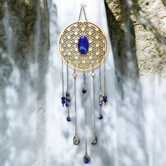 Astra  - Suspension fleur de vie et Sodalite  Echoppe