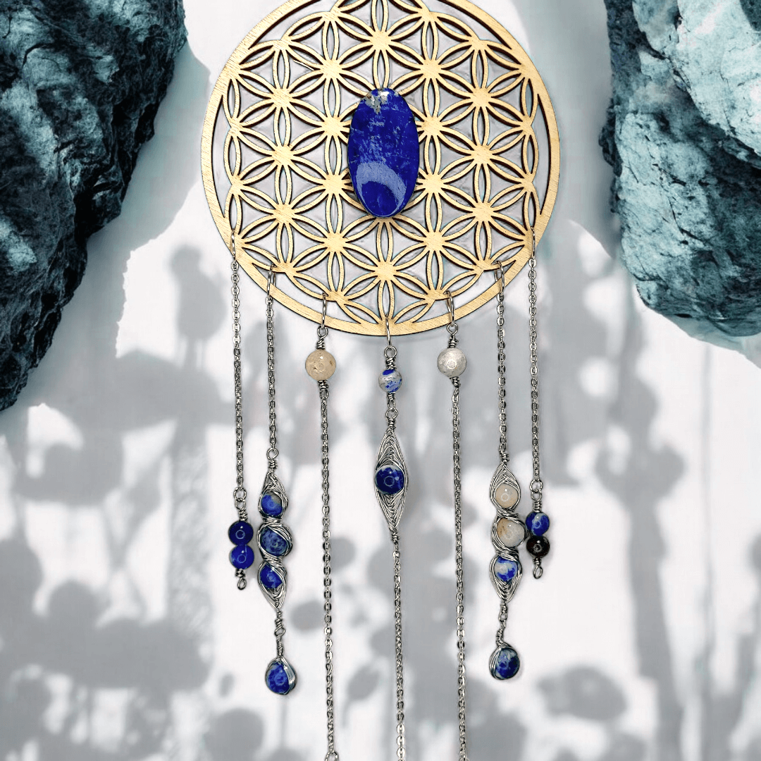 Astra - Suspension fleur de vie et Sodalite - L'Atelier de Tabatha