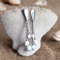 Lysea - Boucles d'oreilles en howlite (uniques) - L'Atelier de Tabatha