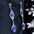 Alys - Boucles d'oreilles en lapis lazuli (uniques) - L'Atelier de Tabatha