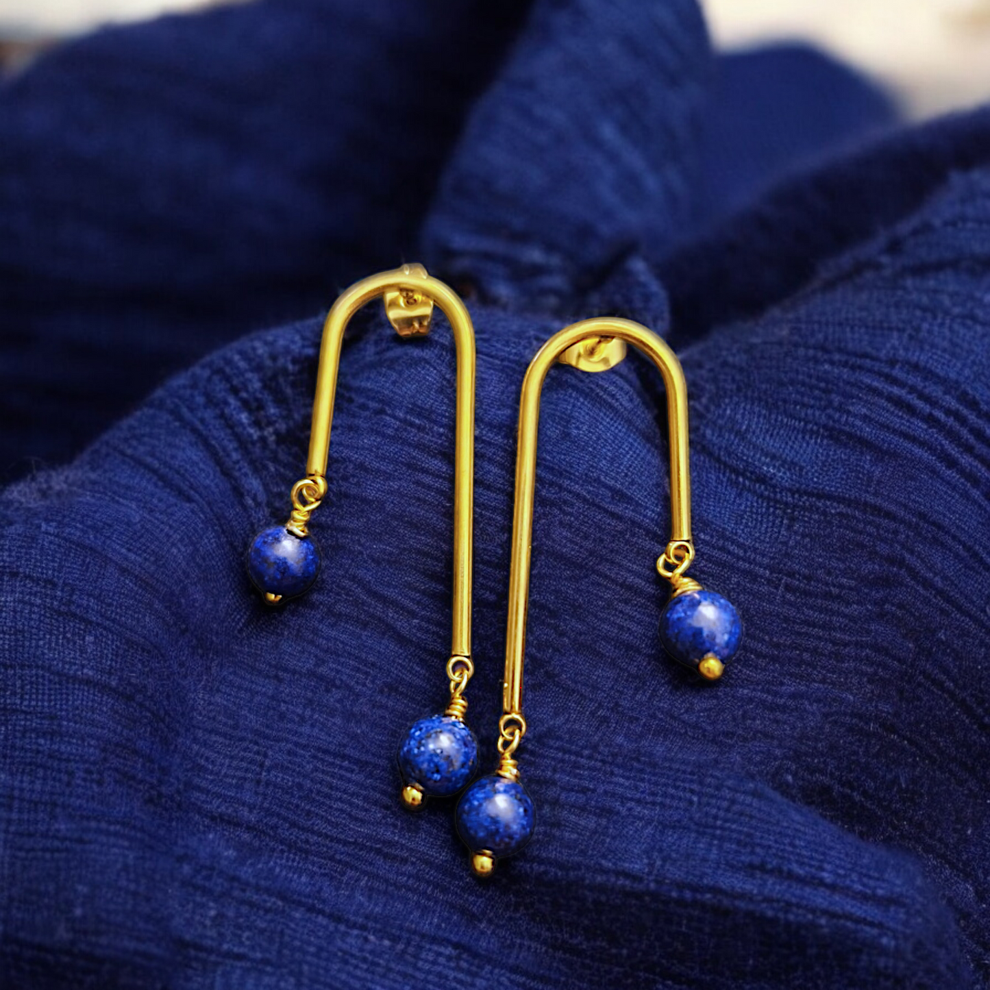 Eolia - Boucles d'oreilles - Lapis lazuli - Création unique  Boucles d'oreilles