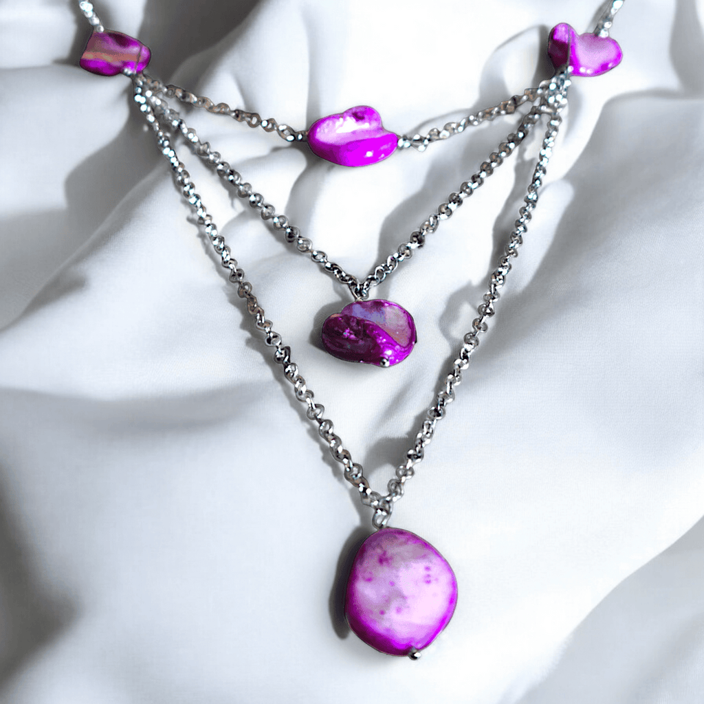 Amarisa - Parure en nacre teintée (unique) - L'Atelier de Tabatha