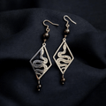 Vritra - Boucles serpent & onyx noir (uniques) - L'Atelier de Tabatha