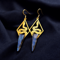 Nagini - Boucles serpent et labradorite bleue (uniques) - L'Atelier de Tabatha