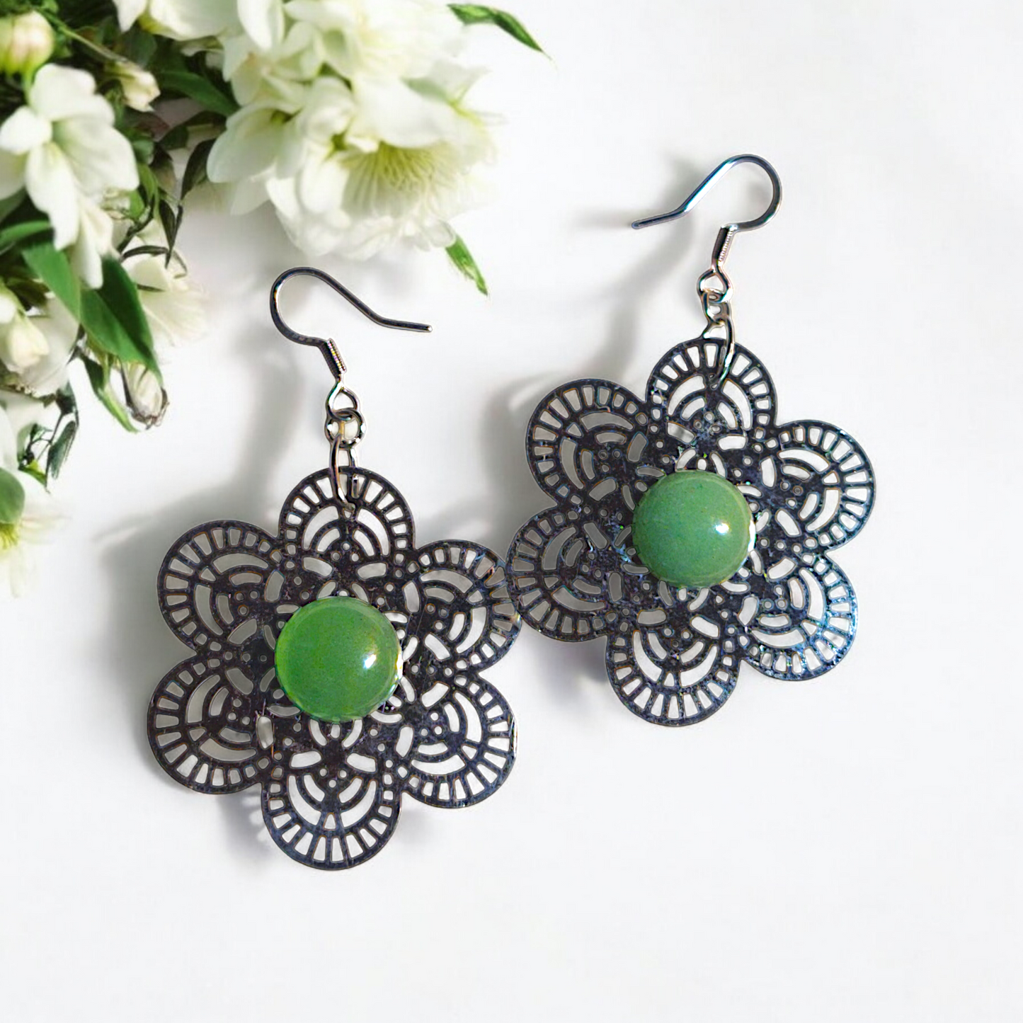 Calla - Boucles d'oreilles - Aventurine verte