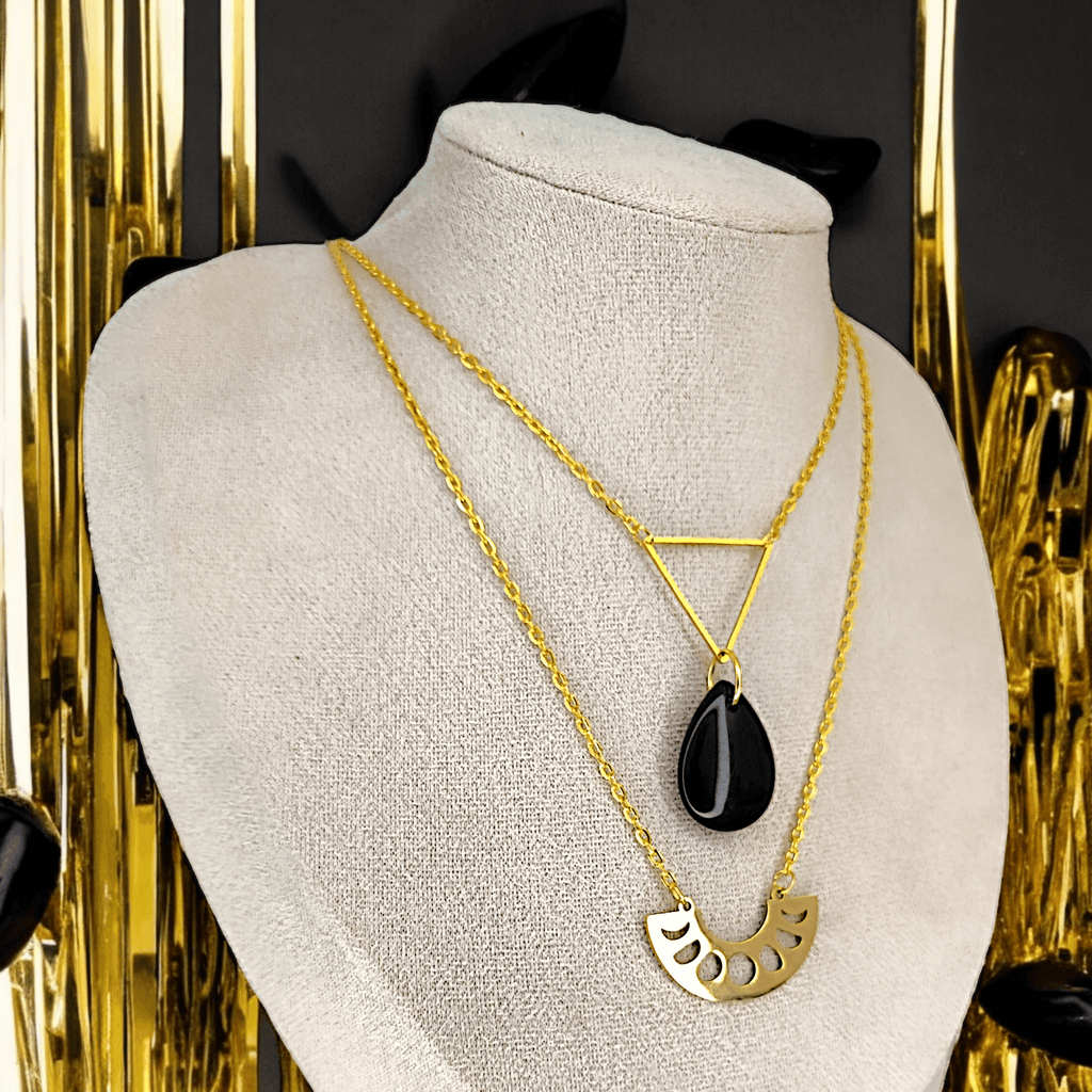 Tezca - Collier - Obsidienne - Création unique - L'Atelier de Tabatha