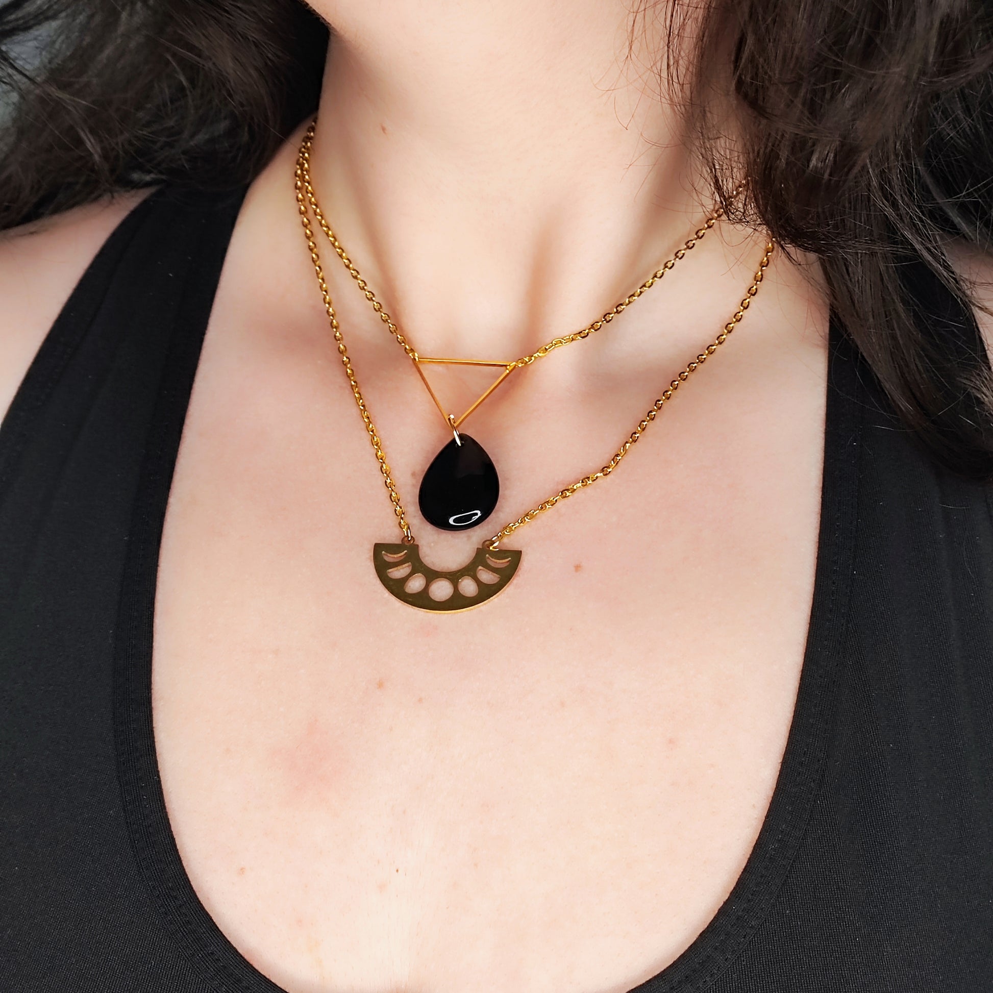 Tezca - Collier - Obsidienne - Création unique  Collier