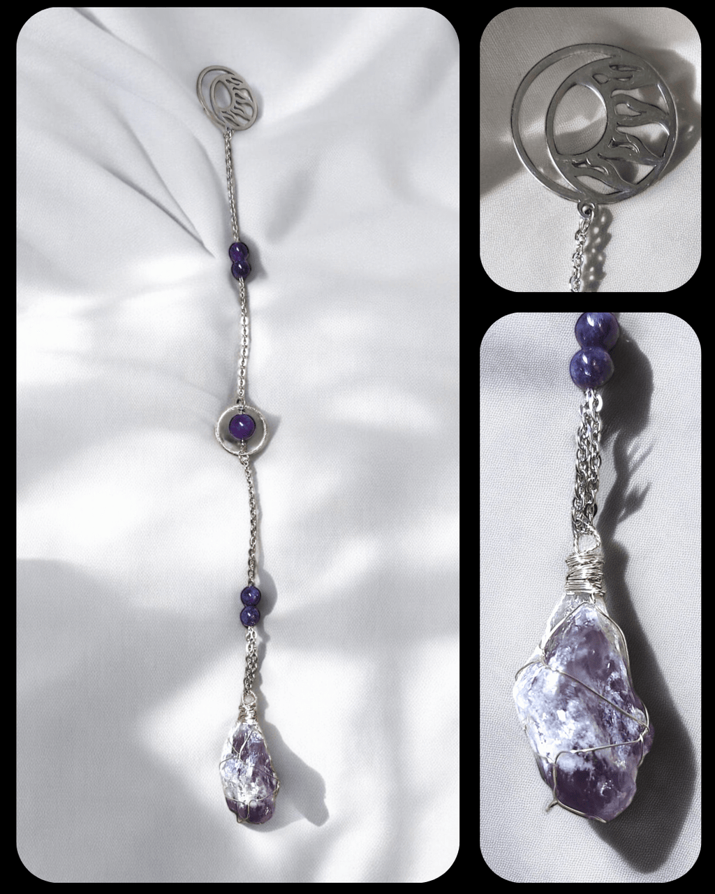 Lythaë - Pendule en améthyste (Plusieurs modèles) - L'Atelier de Tabatha