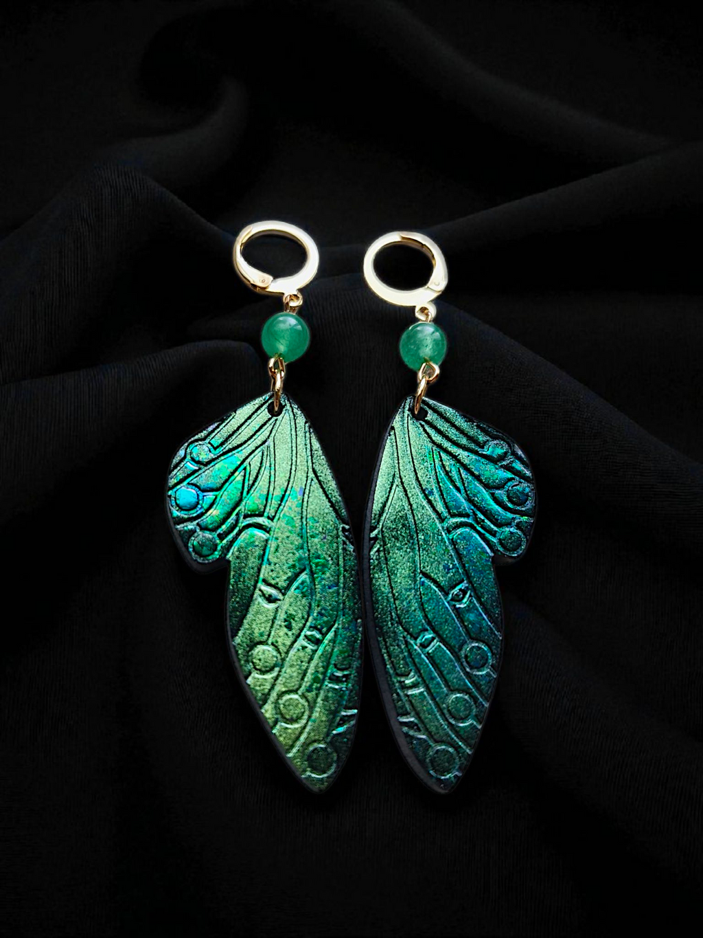 ZELYS - Boucles holographiques et Aventurine (Plusieurs modèles)