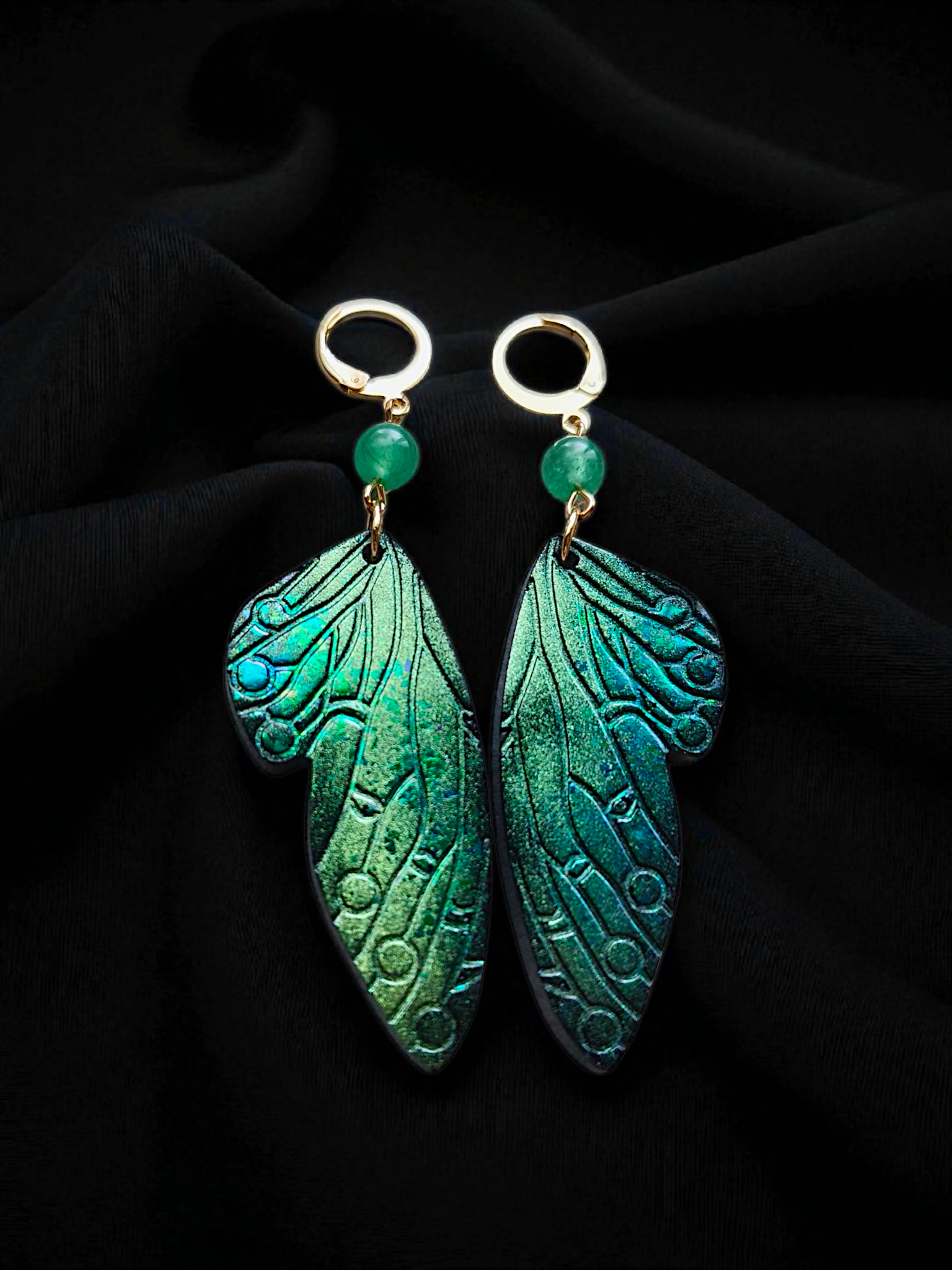 ZELYS - Boucles holographiques et Aventurine (Plusieurs modèles)