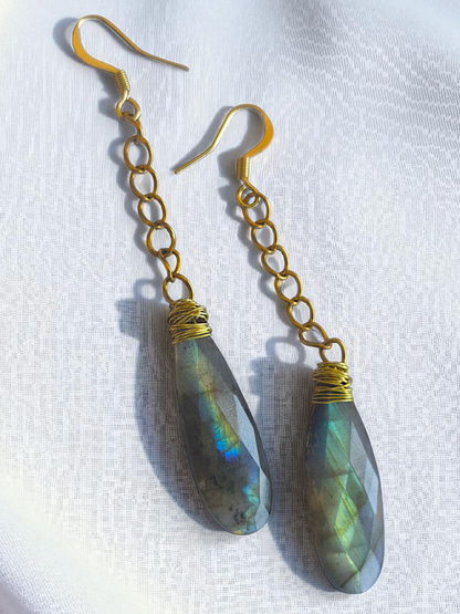 NÆLIS – Boucles en labradorite multicolores