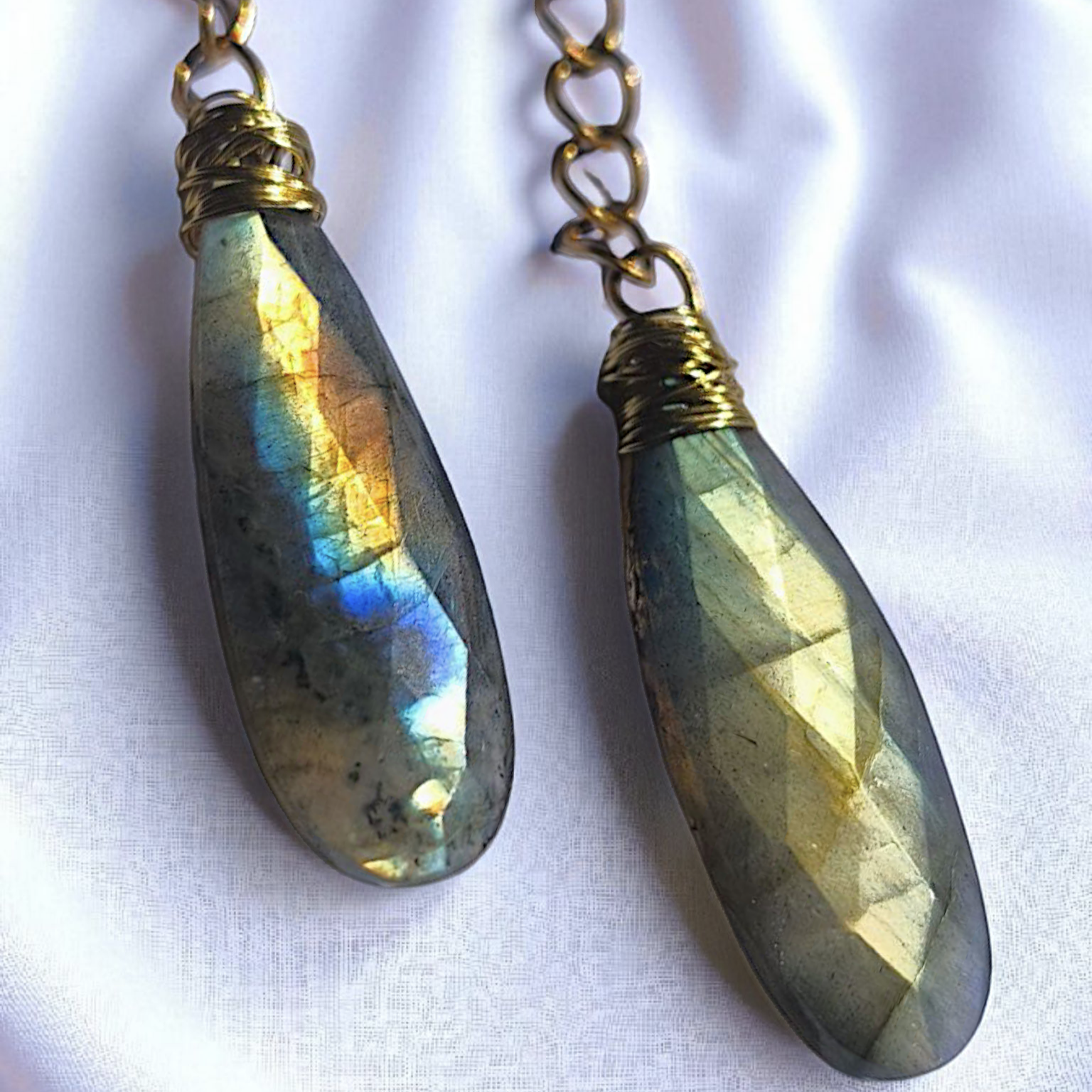 NÆLIS – Boucles en labradorite multicolores