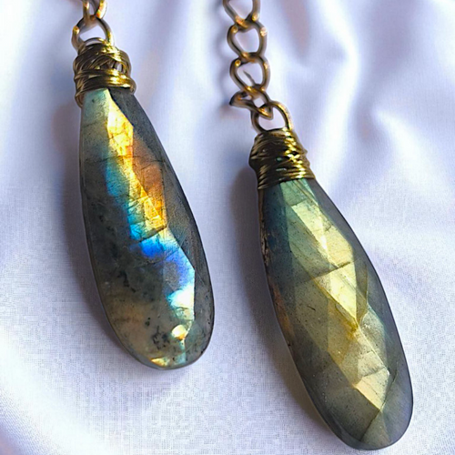 NÆLIS – Boucles en labradorite multicolores