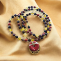 MALA | SOLARA : Collier rituel en Citrine/Grenat et Jaspe rouge