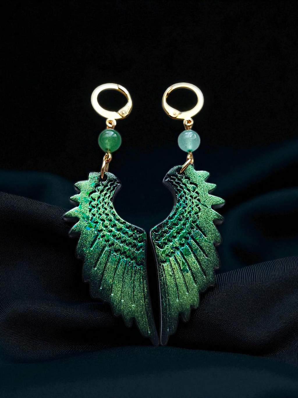 ZELYS - Boucles holographiques et Aventurine (Plusieurs modèles)