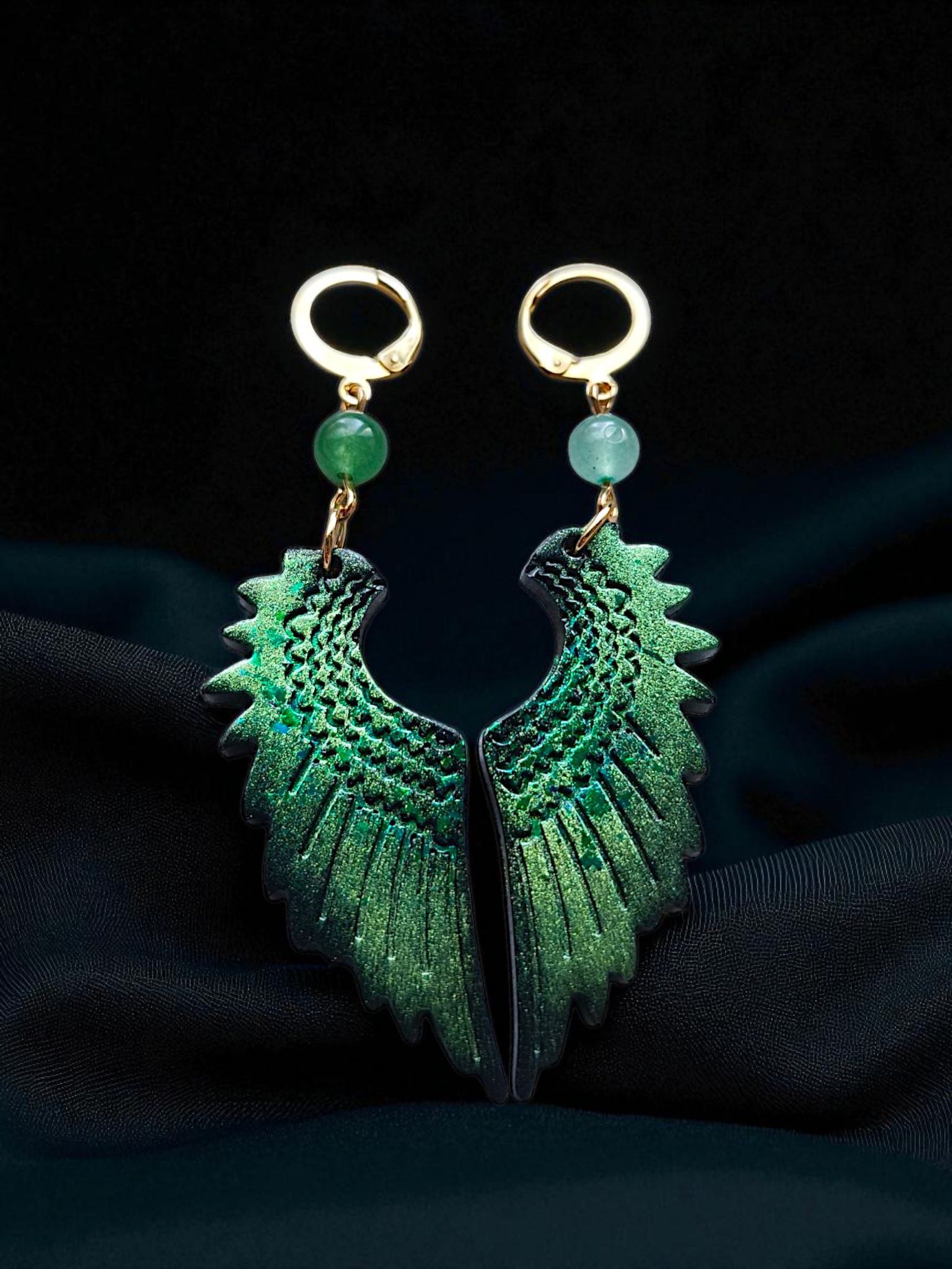 ZELYS - Boucles holographiques et Aventurine (Plusieurs modèles)